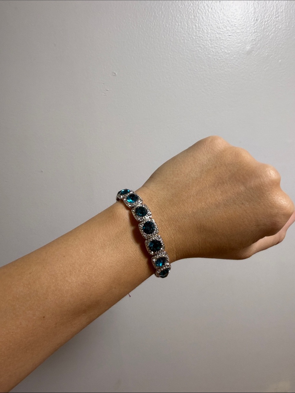 Elegant Blue Crystal Tennis Bracelet - Women Jewelry